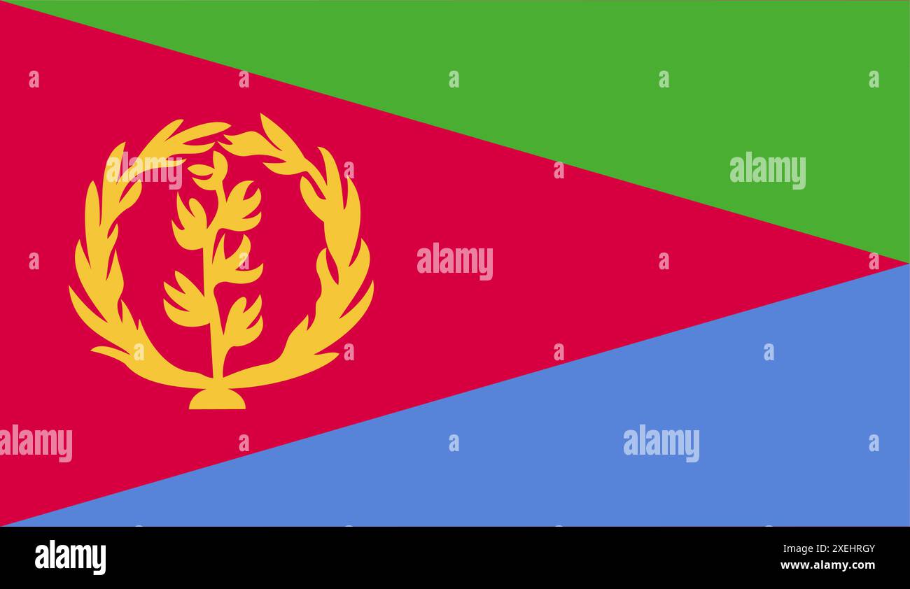 ERITREA Flag illustration vectorielle, couleur officielle, drapeau national, symbole de nation, gouvernement, vecteur, illustration, drapeau isolé Illustration de Vecteur