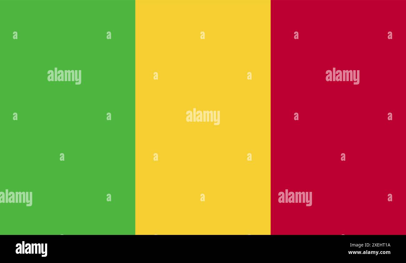 MALI Flag illustration vectorielle, couleur officielle, drapeau national, symbole de nation, gouvernement, vecteur, illustration, drapeau isolé Illustration de Vecteur