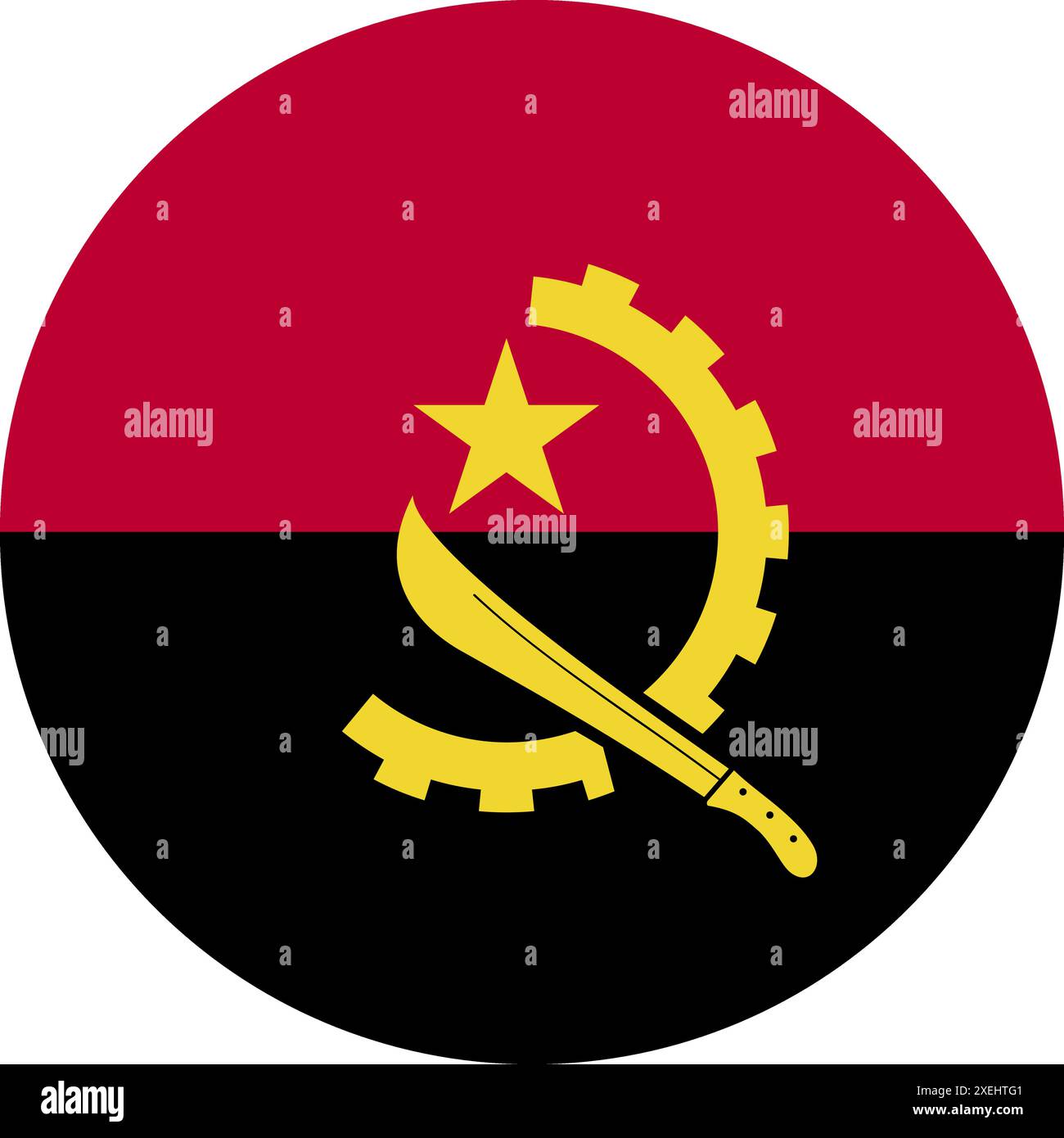 ANGOLA Flag in circle illustration vectorielle, couleur officielle, drapeau national, symbole de nation, gouvernement, vecteur, illustration, drapeau isolé Illustration de Vecteur