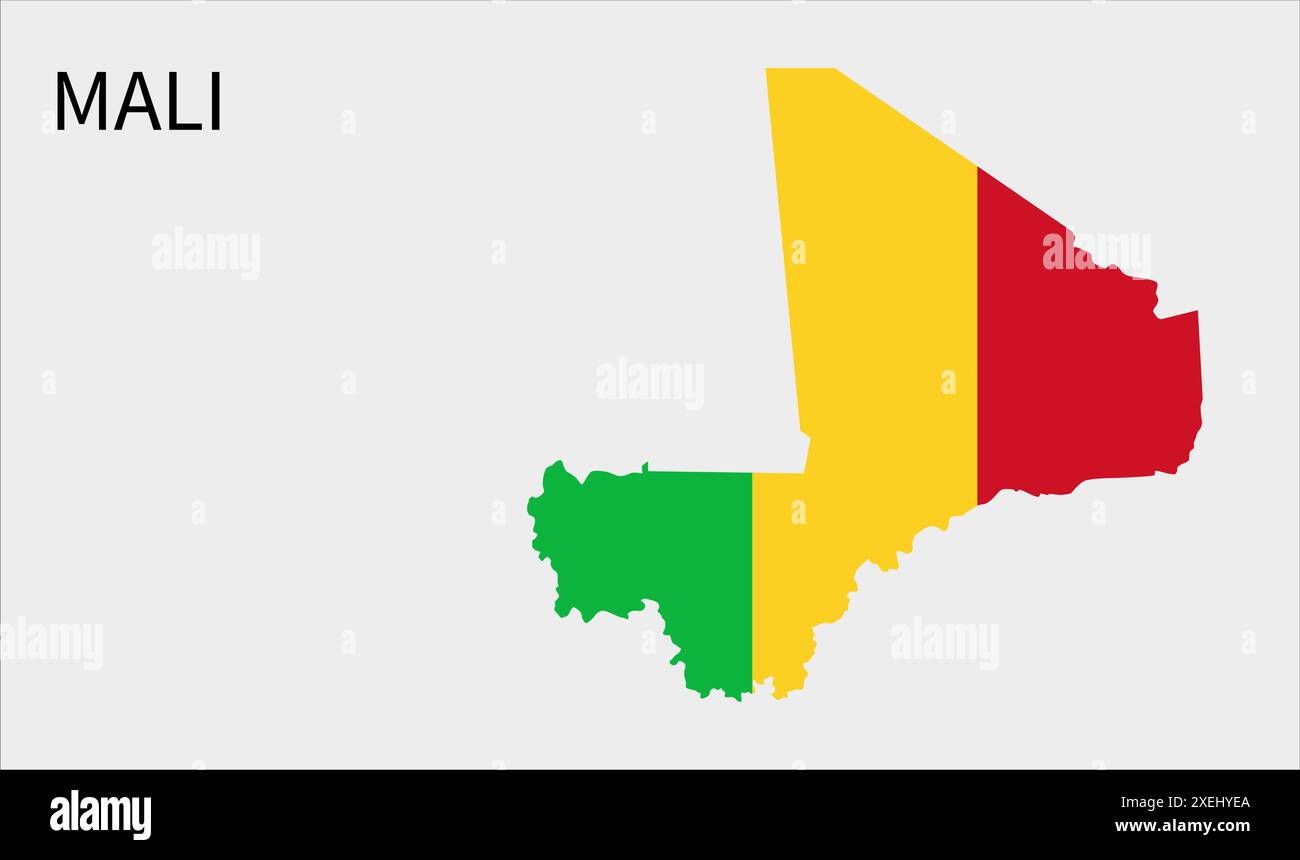 Carte du drapeau du Mali, couleur officielle avec proportion, illustration entièrement éditable, vecteur, drapeau, gouvernement, drapeau national, patriotisme Illustration de Vecteur