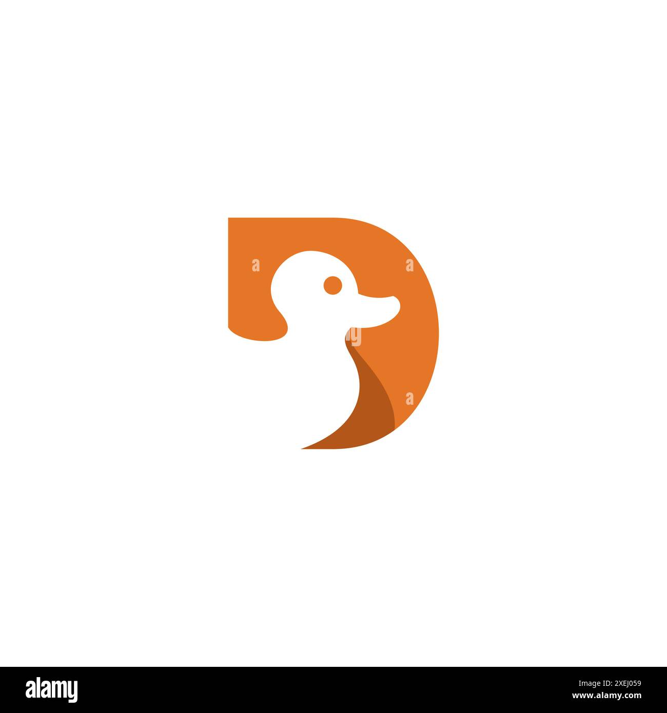 Lettre d vecteur logo canard. Conception d'icône de canard Illustration de Vecteur