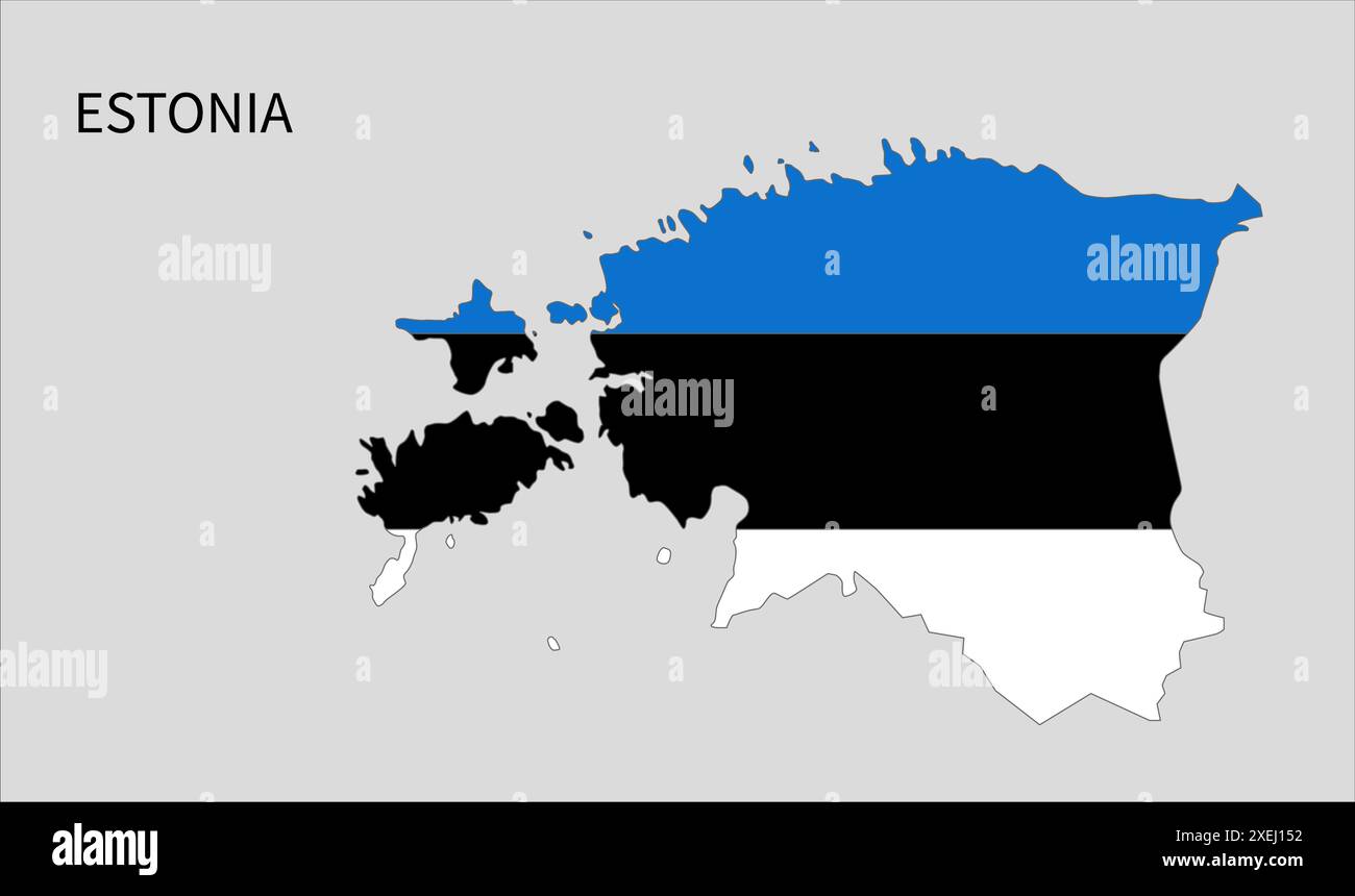 Carte du drapeau de l'Estonie, couleur officielle avec proportion, illustration entièrement éditable, vecteur, drapeau, gouvernement, drapeau national, patriotisme Illustration de Vecteur