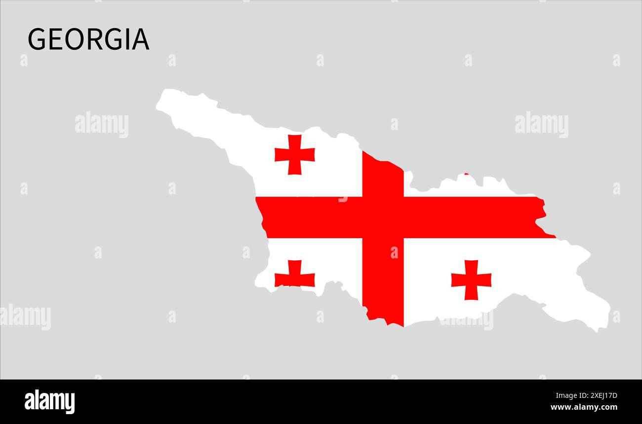 Carte du drapeau de Géorgie, couleur officielle avec proportion, illustration entièrement éditable, vecteur, drapeau, gouvernement, drapeau national, patriotisme Illustration de Vecteur