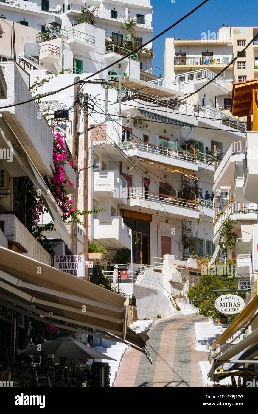 Agia Galini une ville sur la côte sud de la Crète. Banque D'Images