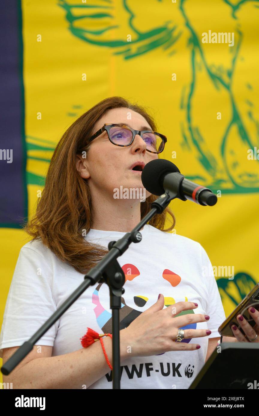 Tanya Steele CBE - WWF UK - à la marche Restore nature Now dans le centre de Londres, le 22 juin 2024 Banque D'Images