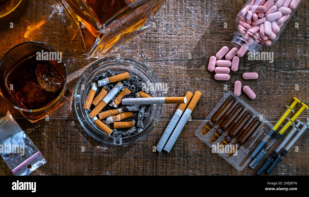 Les substances addictives Banque D'Images