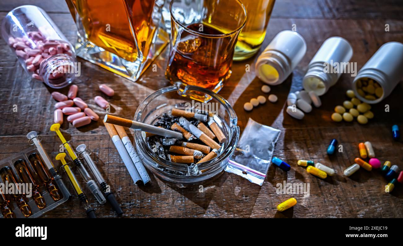 Les substances addictives Banque D'Images