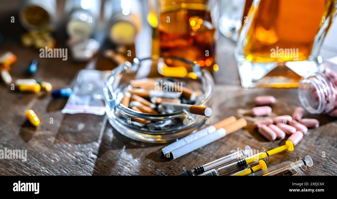 Les substances addictives Banque D'Images