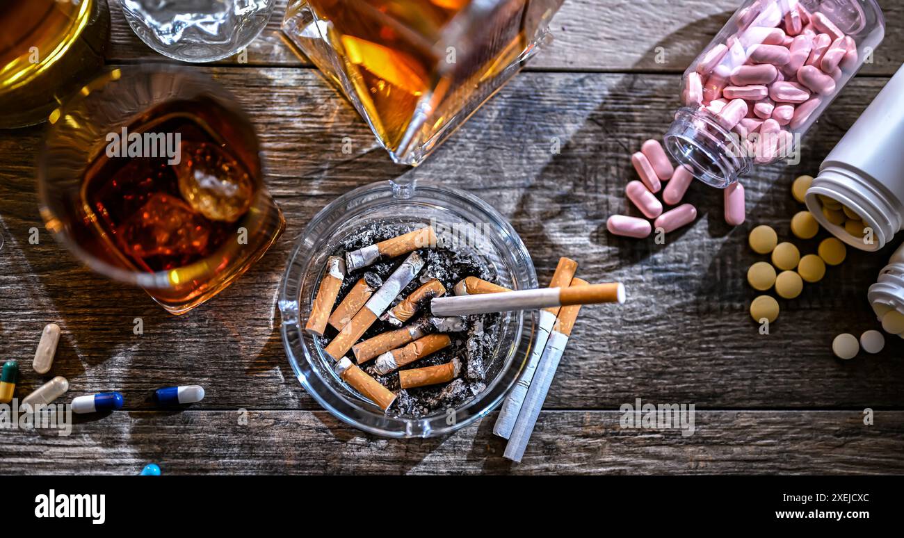 Les substances addictives Banque D'Images