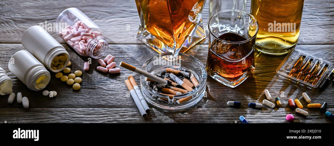 Les substances addictives Banque D'Images