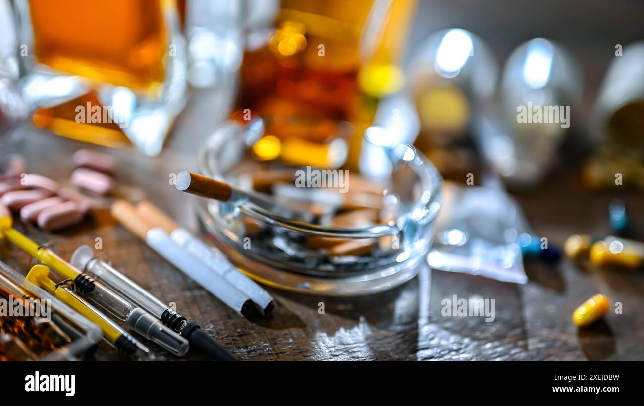 Les substances addictives Banque D'Images