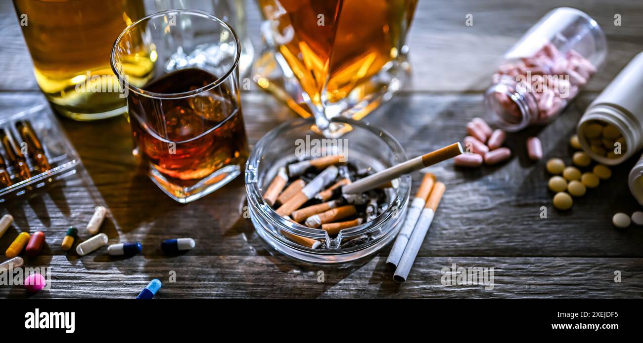 Les substances addictives Banque D'Images