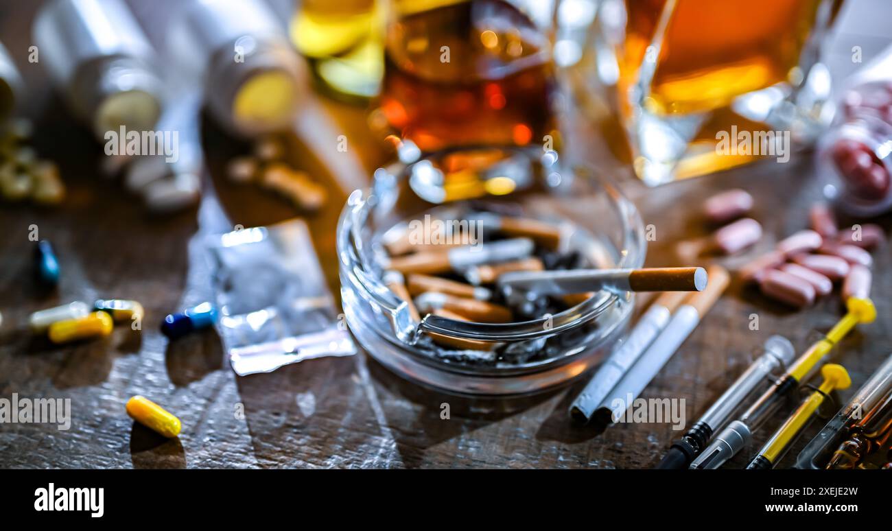 Les substances addictives Banque D'Images
