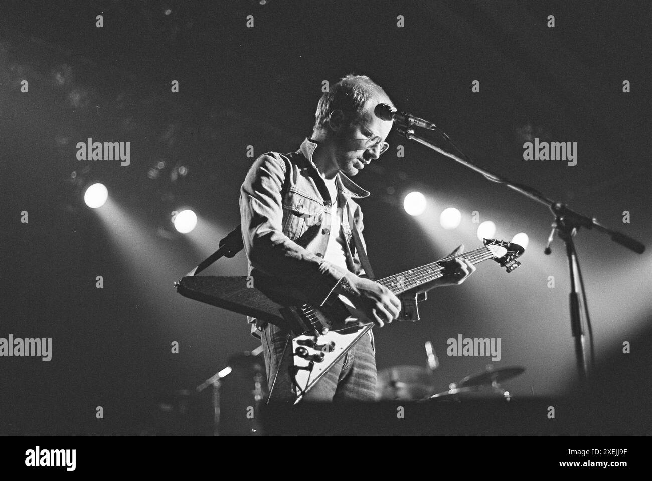 Leicester, Royaume-Uni, 29 janvier 1980 : Andy Powell du groupe de rock Wishbone Ash se produisant au de Montfort Hall. Photo : Terry Murden / DB Media services / Alamy Banque D'Images