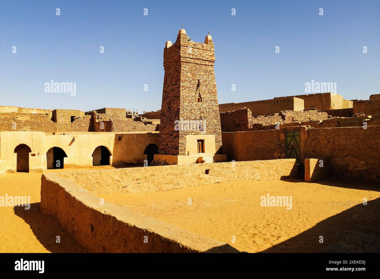 Mauritanie, Chinguetti, mosquée locale Banque D'Images