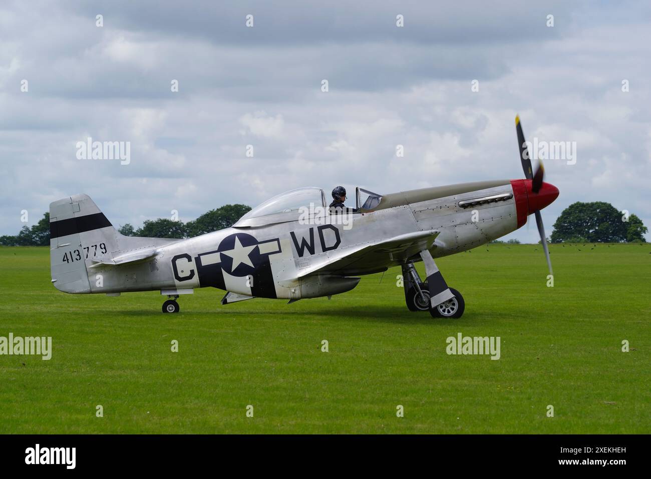 Amérique du Nord, P-51D, Mustang, 413779, G-CMDK, Sywell Air Display, Northampton. Angleterre, Royaume-Uni. Banque D'Images