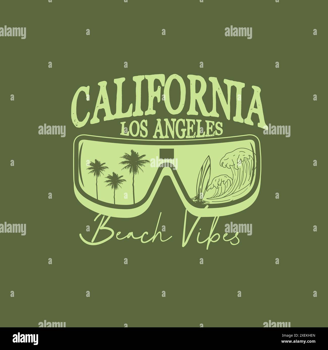 Vintage Californie Los Angeles typographie été design de plage Illustration de Vecteur