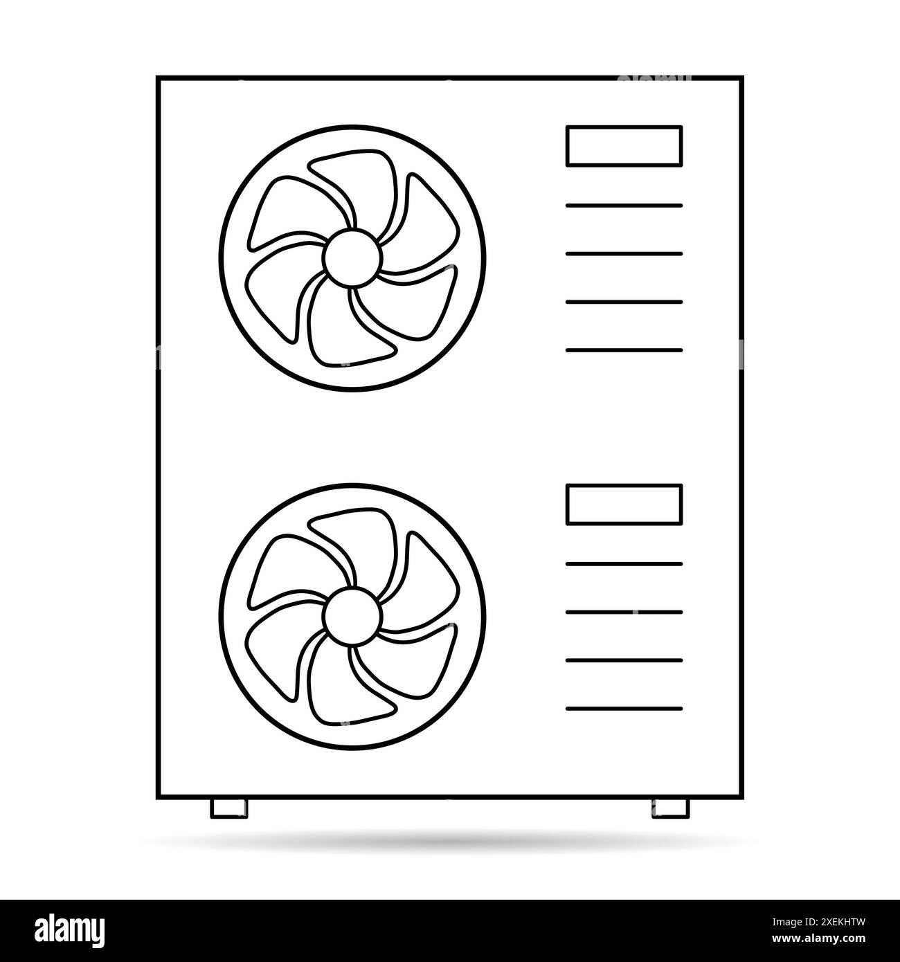 Icône d'ombre de source d'air de pompe à chaleur, machine de système électrique de refroidissement, illustration de vecteur de Web cool. Illustration de Vecteur