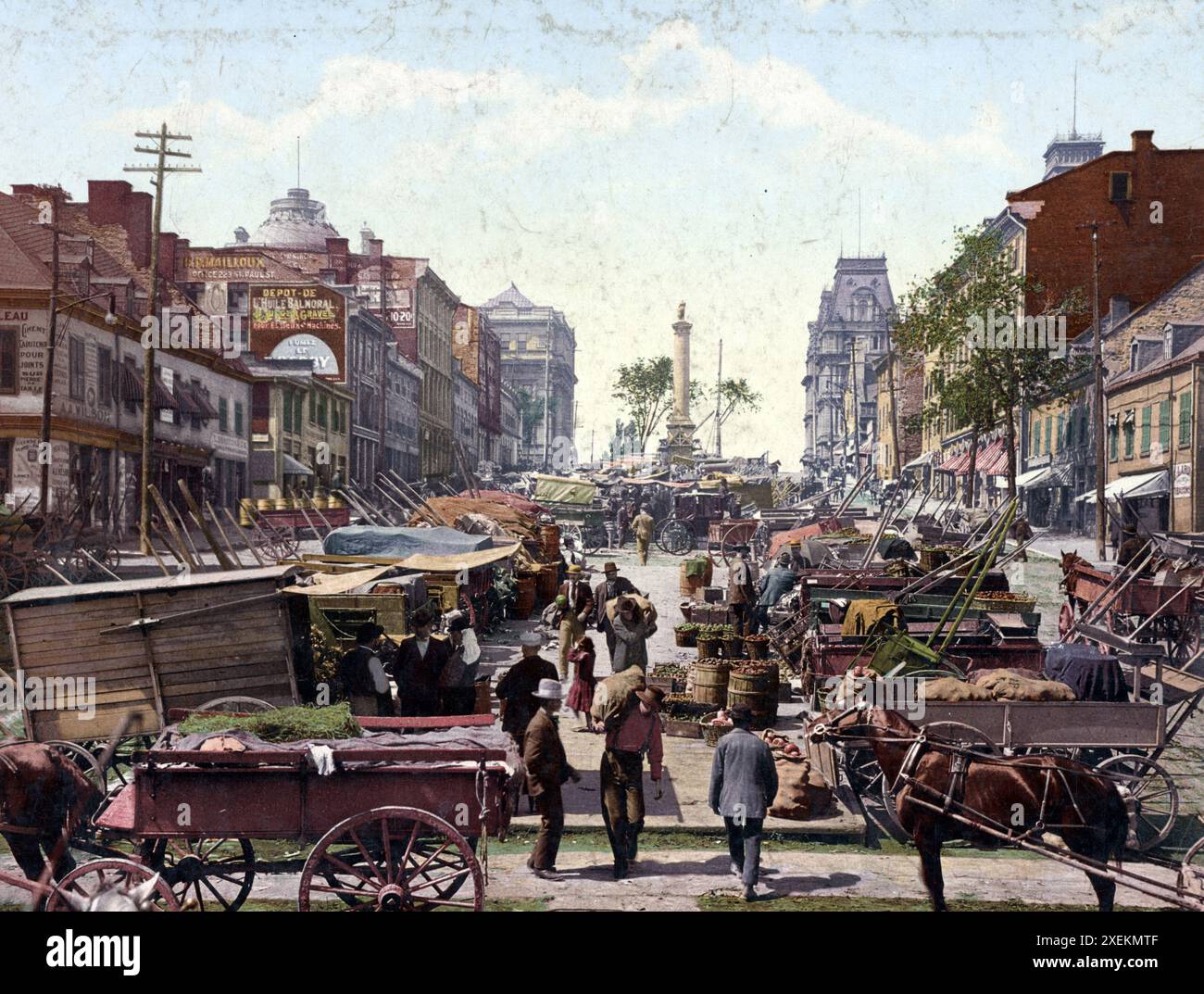 Place Jacques Cartier. Montréal, Kanada, Historisch, digital restaurierte reproduction von einer Vorlage aus dem 19. Jahrhundert, date du dossier non précisée Banque D'Images