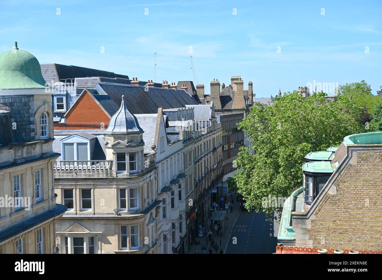 Bâtiments historiques à Oxford UK vue de dessus. Banque D'Images