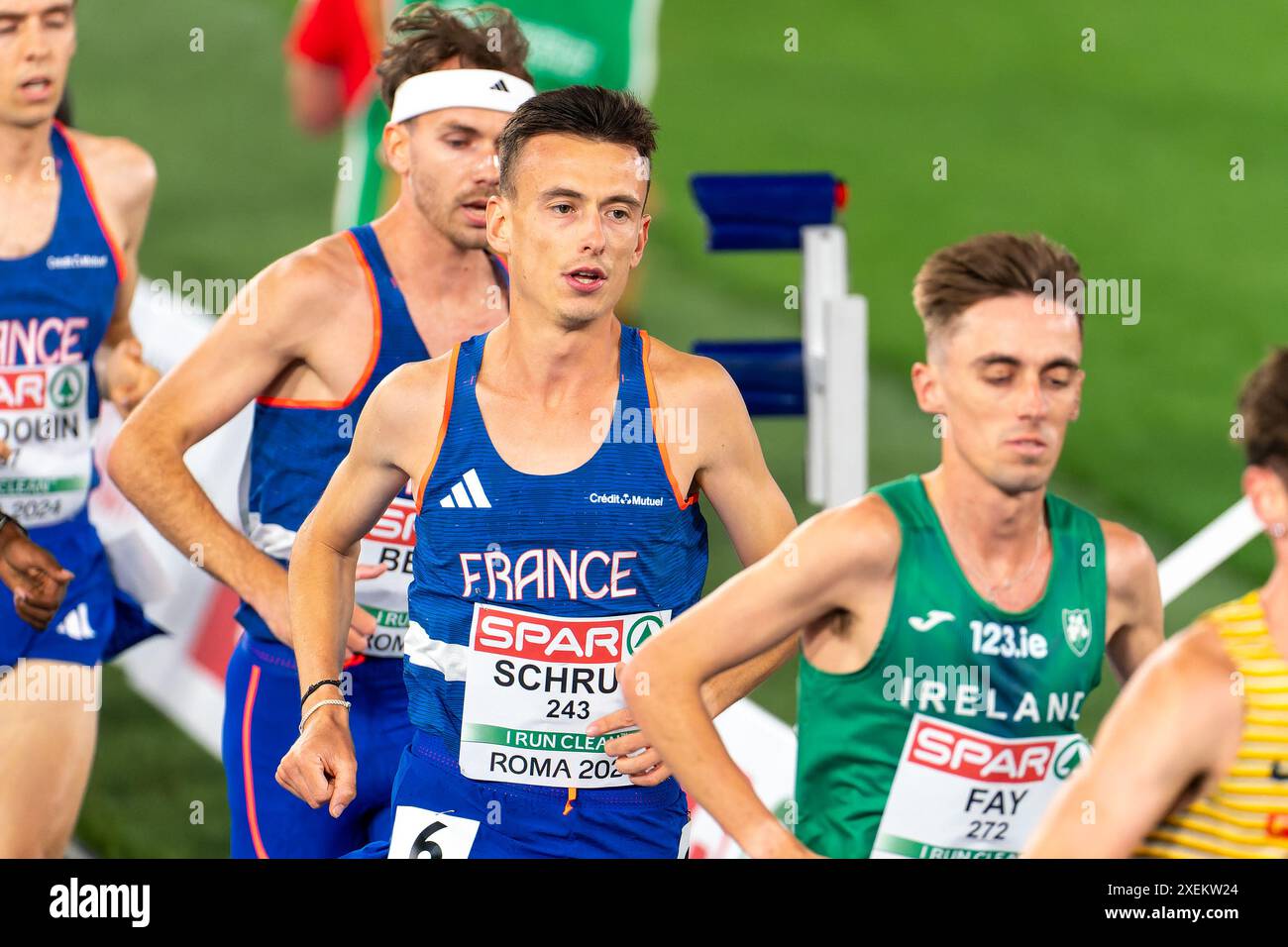 ROME, ITALIE - 12 JUIN : Yann Schrub, de France, en compétition au 10000 m hommes lors de la sixième journée des Championnats d'Europe d'athlétisme - Rome 2024 au Stadio Olimpico le 12 juin 2024 à Rome, Italie. (Photo de Joris Verwijst/BSR Agency) Banque D'Images