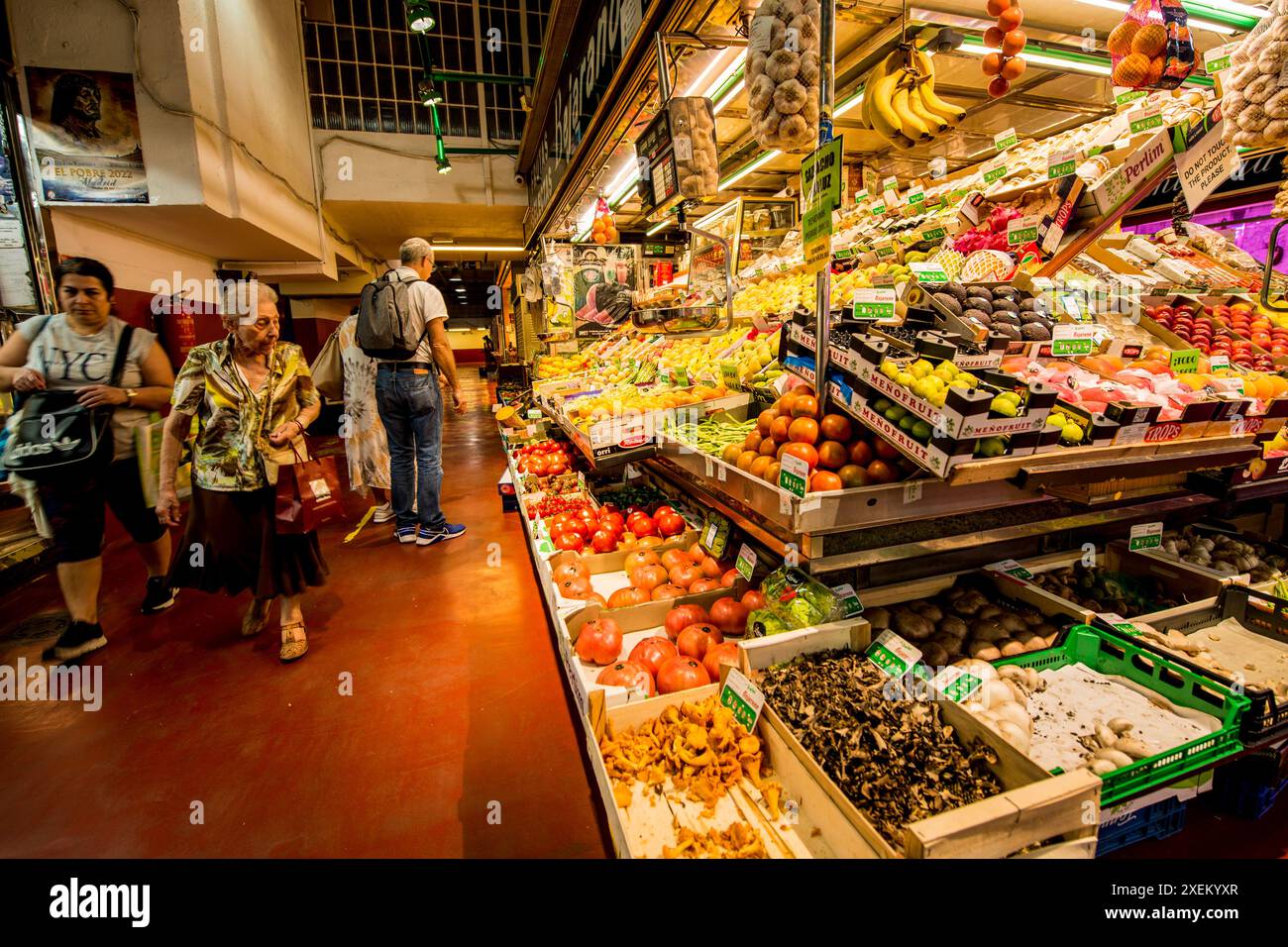 Marché Mercado de la Cebada dans le quartier de la Latina, madrid, espagne. Banque D'Images