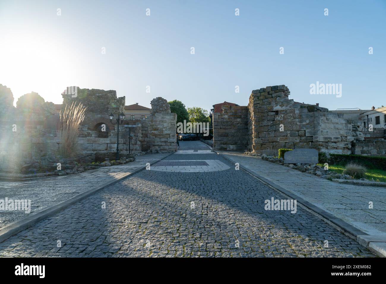 La vieille ville de Nessebar en Bulgarie. Ville de la mer Noire avec beaucoup de monuments historiques. Banque D'Images