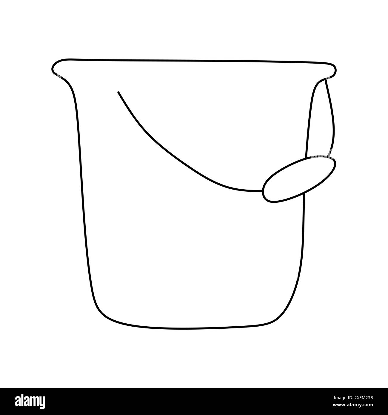 Icône de contour du godet. Signe linéaire de style Doodle pour concept mobile et design web. Icône de vecteur de ligne simple de seau. Symbole, logo illustration isolé sur W Illustration de Vecteur
