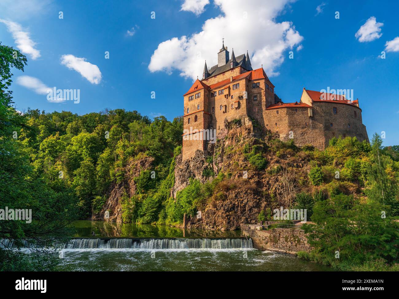 Château médiéval Kriebstein, Allemagne, Saxe. Banque D'Images