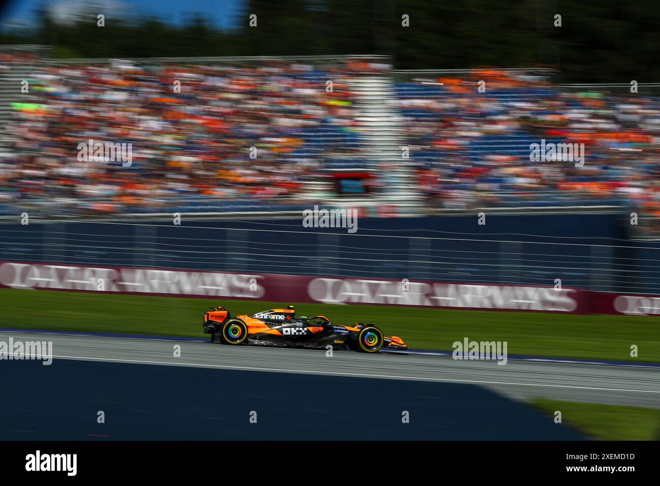 Lando Norris (GBR) - McLaren Formula 1 Team - McLaren MCL38 - Mercedespendant la session de qualification de formule 1 Qatar Airways Grand Prix d'Autriche 2024, RedBull Ring, Spielberg, Autriche 28 juin 2024 crédit : Alessio de Marco/Alamy Live News Banque D'Images