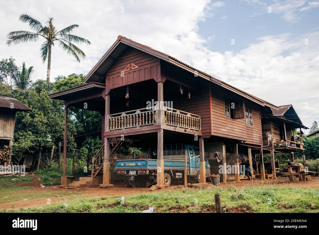 Logement dans le village de Kok Phung Tai au Laos ; Kok Phung Tai, province de Champasak, Laos Banque D'Images