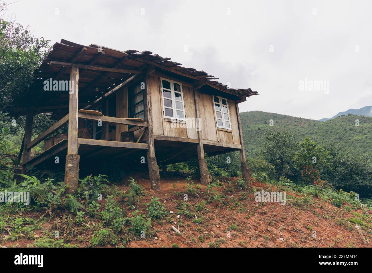 Maison dans la campagne du Vietnam ; Ban Nam Nghiep, Muong la, son la, Vietnam Banque D'Images