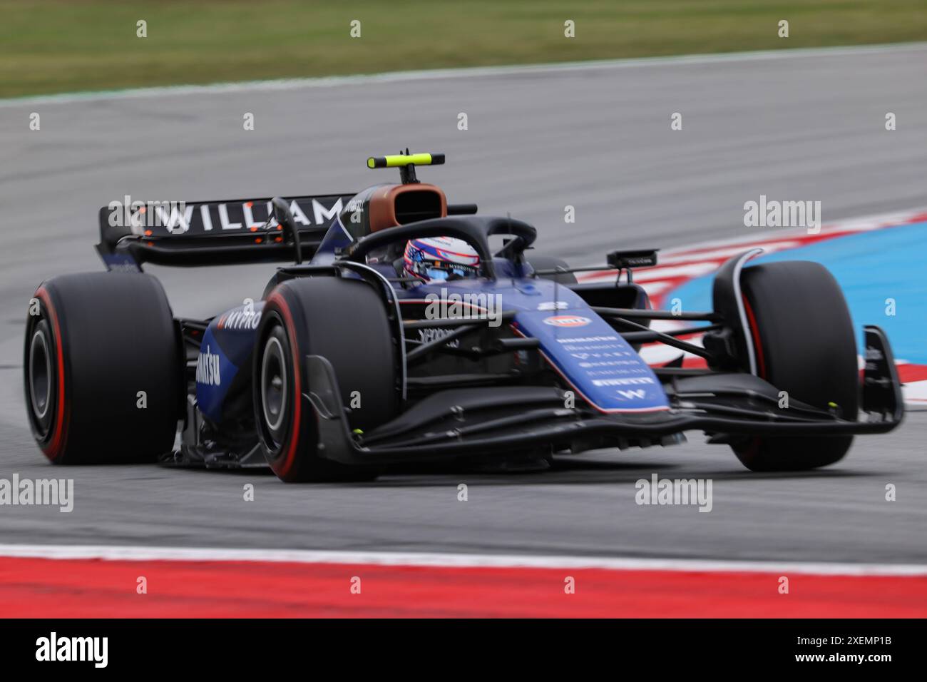 Barcelone, Espagne. 22 juin 2024. Circuit de Catalunya #2 Logan Sargeant usa) Williams Racing gbr) Williams FW46 Mercedes, lors du Grand Prix d'Espagne de formule 1 2024, 10ème manche du Championnat du monde de formule 1 2024 du 21 au 23 juin 2024 au circuit de Barcelone Catalunya (Philippe Nanchino/SPP) crédit : SPP Sport photo de presse. /Alamy Live News Banque D'Images