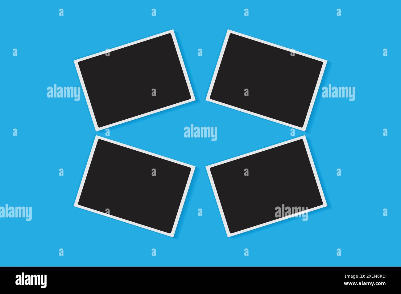 Modèle de maquette Polaroid de cadre photo avec effet noir et blanc Illustration de Vecteur