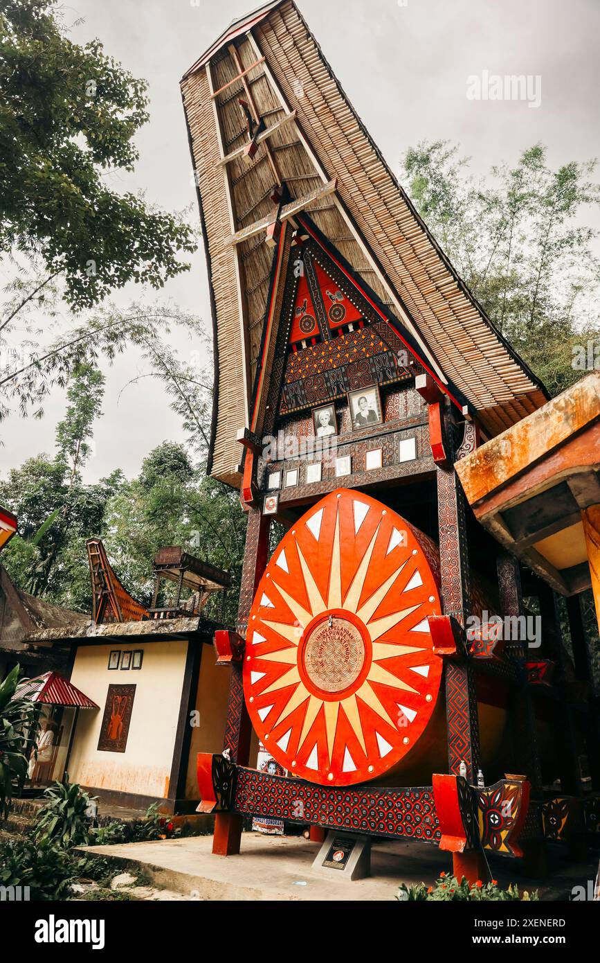 Tongkonan dans l'ancien village de Ke'te Kesu', une ancienne maison ancestrale, Toraja Nord, Indonésie Banque D'Images