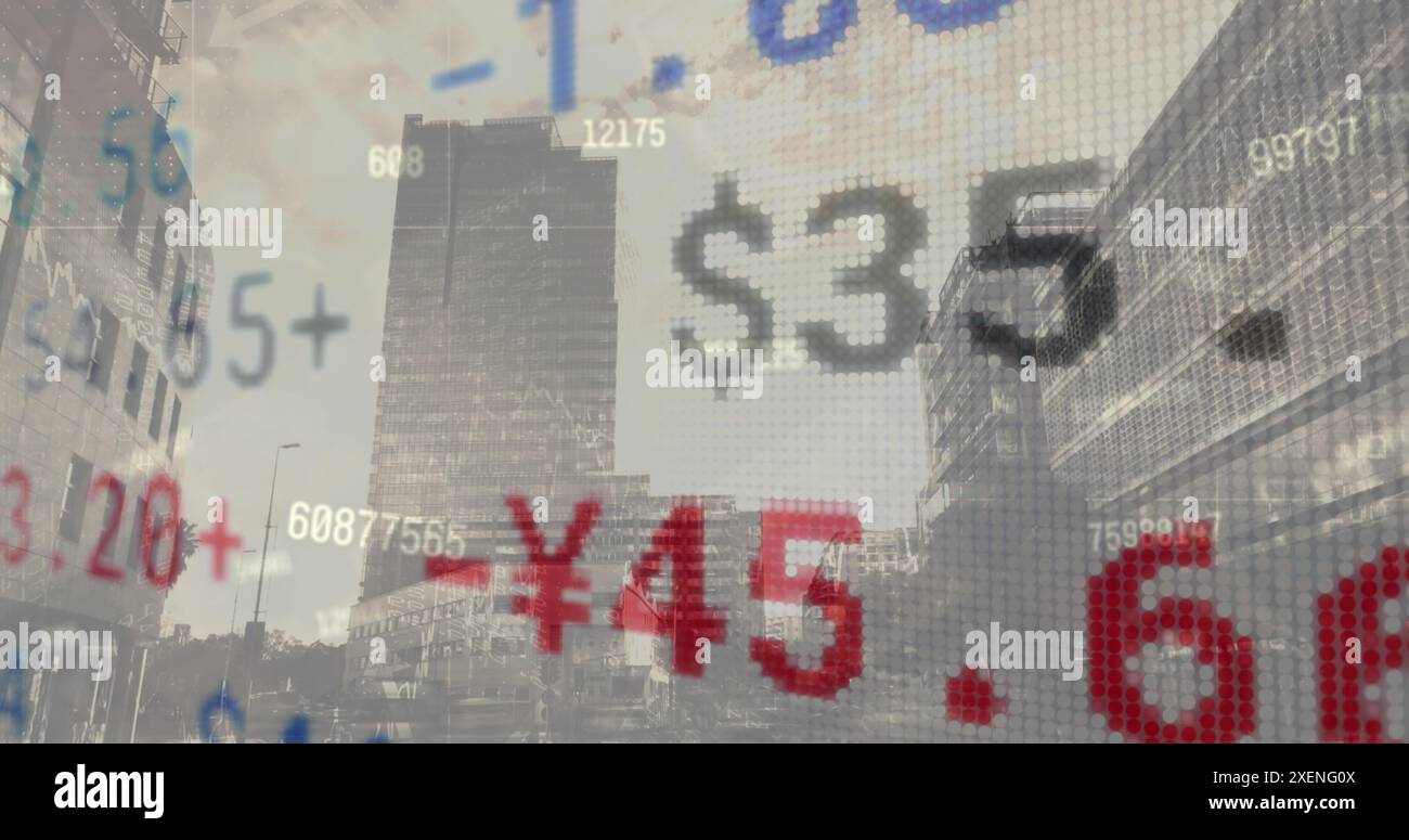 Image du traitement des données financières sur CityScape Banque D'Images