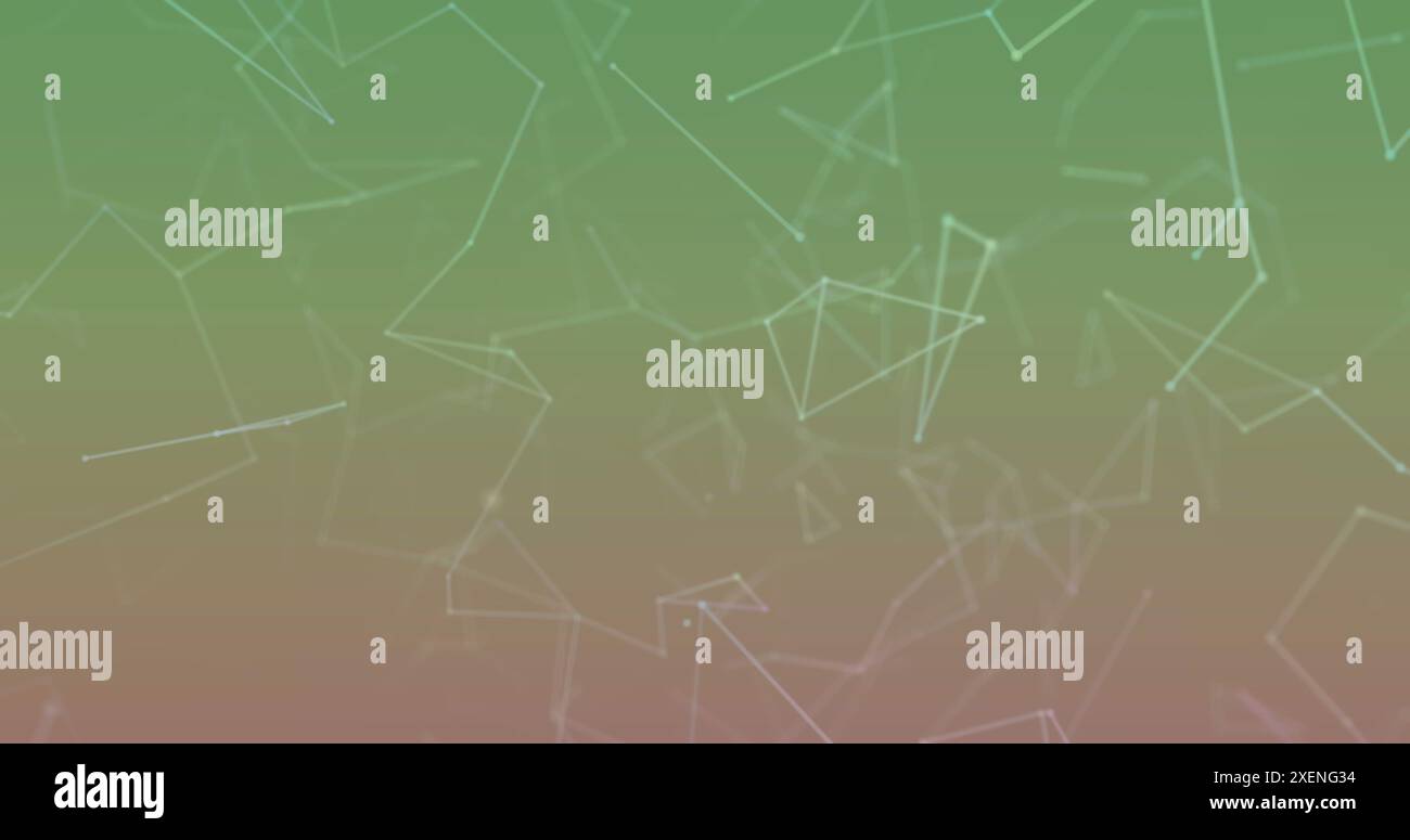 Image du réseau de connexions sur fond vert Banque D'Images