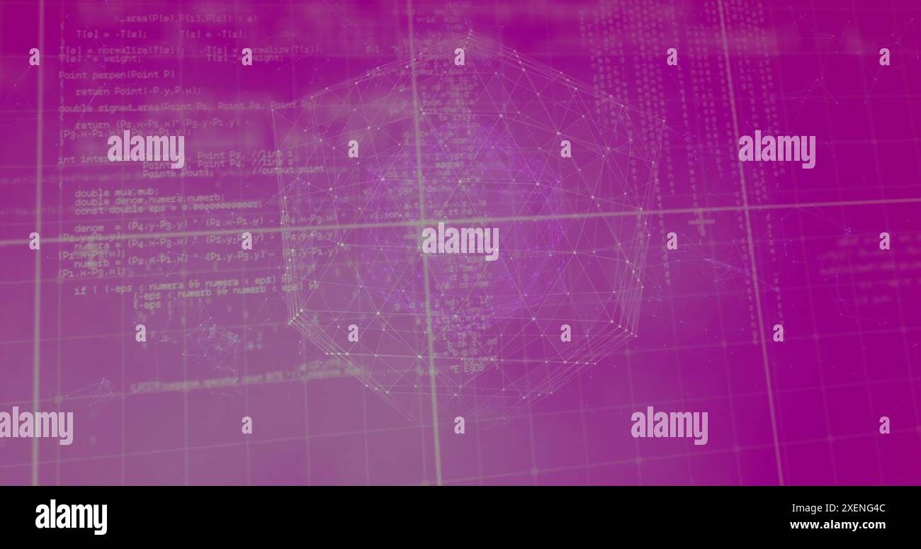 Image d'un réseau de connexions avec globe sur fond violet Banque D'Images