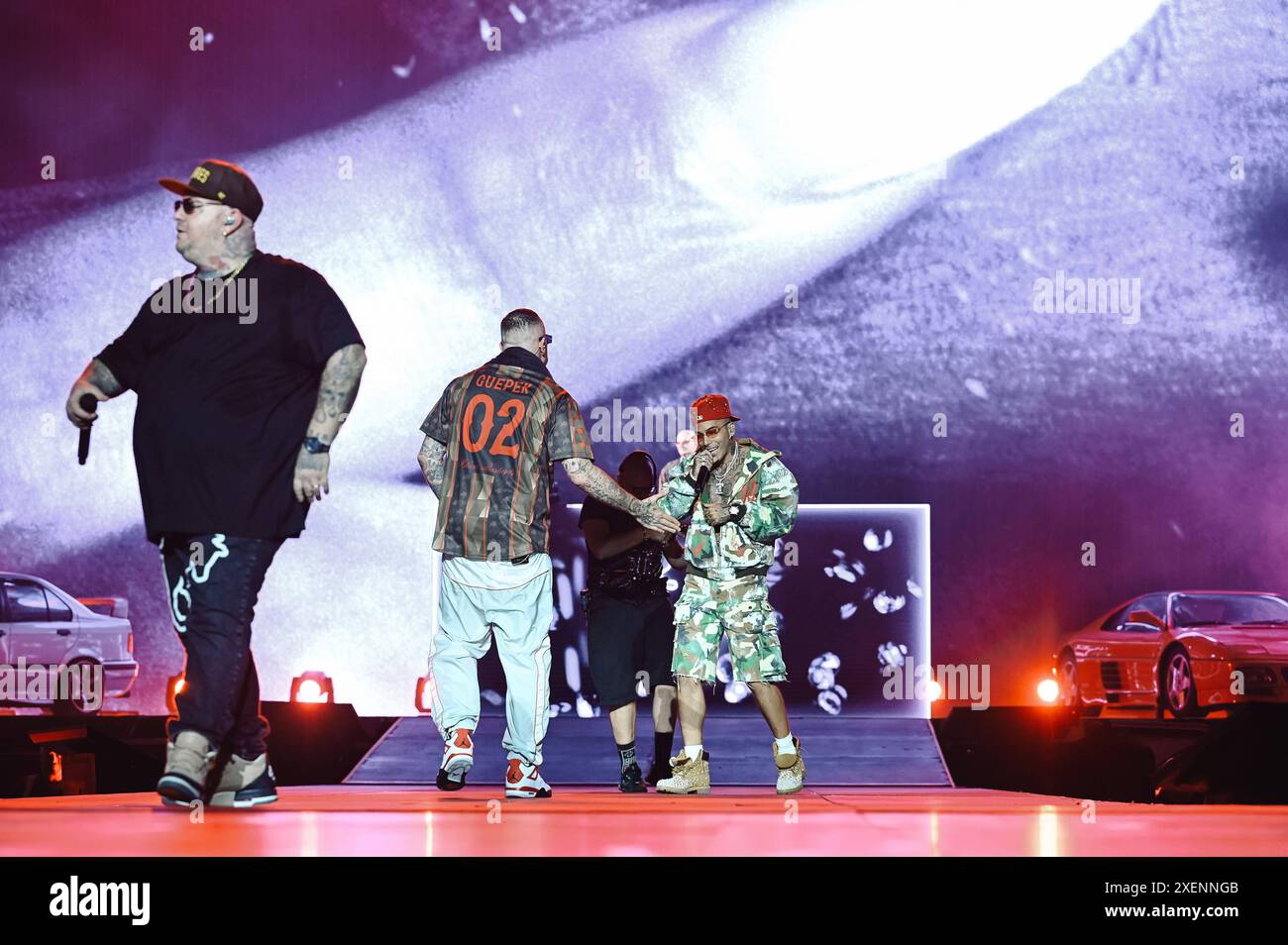 Concert de musique - Club Dogo - San Siro GUE Pequeno e Sfera Ebbasta pendant Club Dogo - San Siro, concert de musique à Milan, Italie, juin 28 2024 Milan San Siro Italie Copyright : xVincenzoxTascox/xLiveMediax LPM 1423265 Banque D'Images