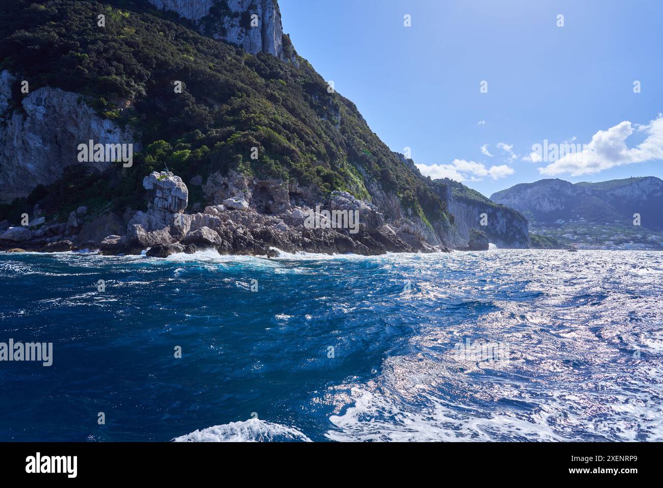 Le littoral de l'île de Capri, archipel Campanien, Italie Banque D'Images