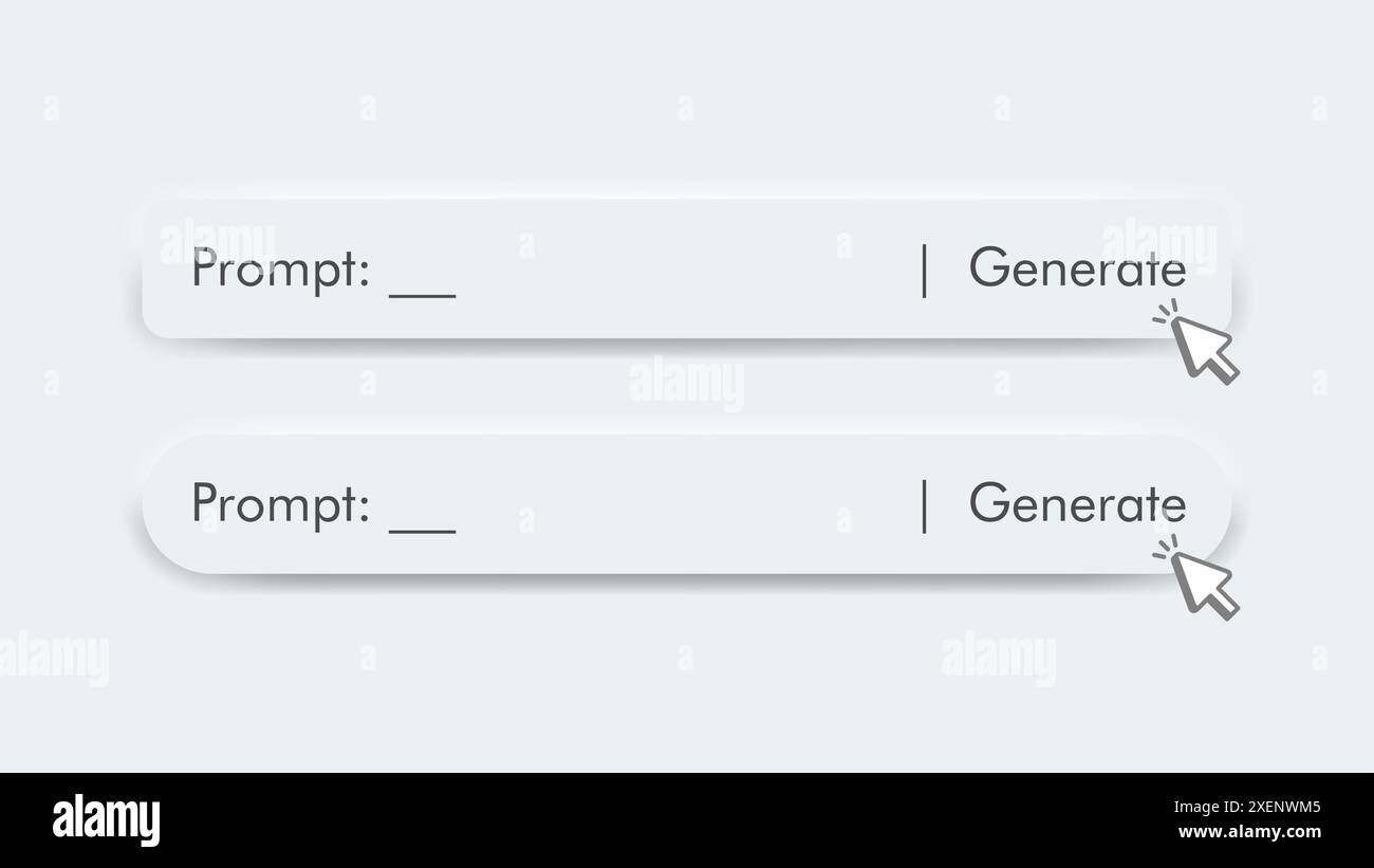 Interface utilisateur de la barre d'invite générative ai isolée sur fond blanc. Intelligence artificielle UI UX design graphique pour site web, application mobile Illustration de Vecteur