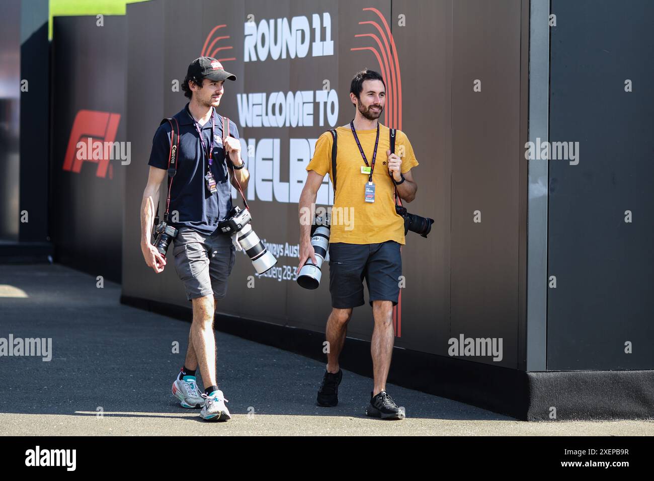 Spielberg, Autriche. 29 juin 2024. Antonin Gooden (à gauche) et Florent Vincent (à droite), photographes super stars de DPPI, portrait lors du Grand Prix d'Autriche de formule 1 Qatar Airways 2024, 11ème manche du Championnat du monde de formule 1 2024 du 28 au 30 juin 2024 sur le Red Bull Ring, à Spielberg, Autriche - photo Xavi Bonilla/DPPI crédit : DPPI Media/Alamy Live News Banque D'Images