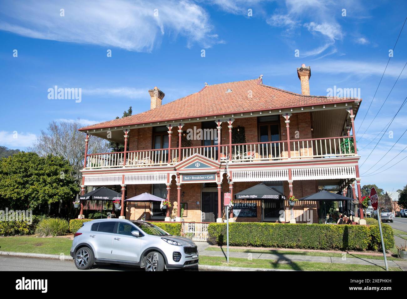 Paterson Lodge bed and breakfast hôtel, architecture du 19ème siècle de l'ancien bâtiment de banque à Paterson, ville de village en Nouvelle-Galles du Sud, Australie Banque D'Images