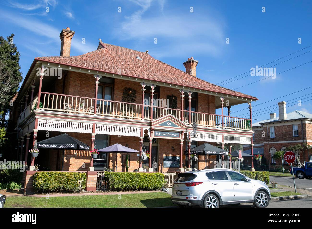 Paterson Lodge bed and breakfast hôtel, architecture du 19ème siècle de l'ancien bâtiment de banque à Paterson, ville de village en Nouvelle-Galles du Sud, Australie Banque D'Images