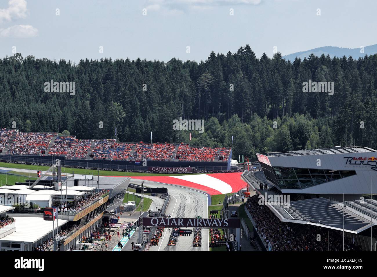 Spielberg, Autriche. 29 juin 2024. La grille avant le départ de la course. 29.06.2024. Championnat du monde de formule 1, Rd 11, Grand Prix d'Autriche, Spielberg, Autriche, sprint et journée de qualification. Le crédit photo devrait se lire : XPB/Alamy Live News. Banque D'Images