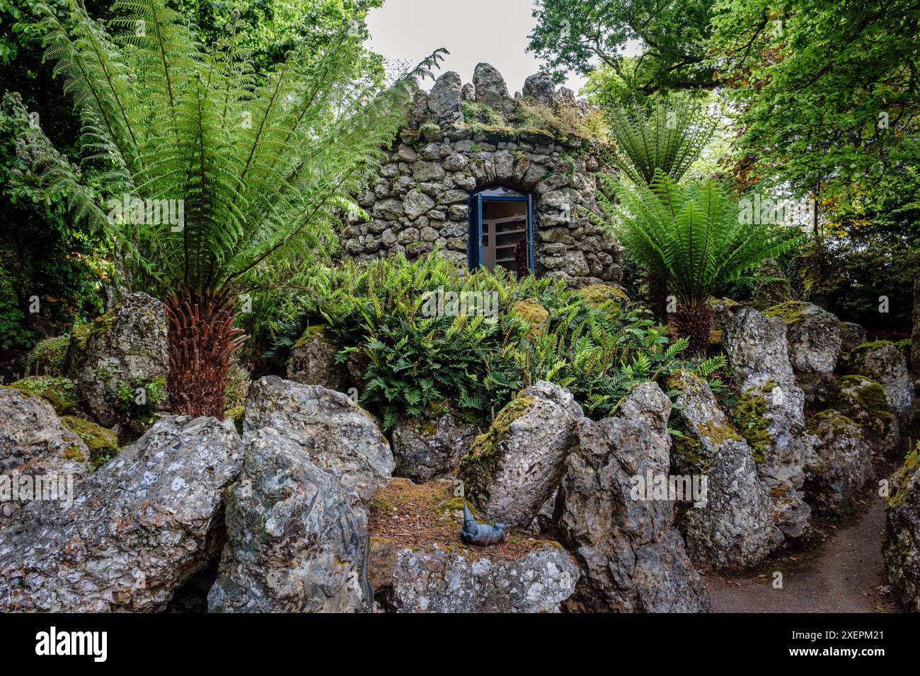 The Shell House, jardins botaniques de Bicton Park, Devon Banque D'Images