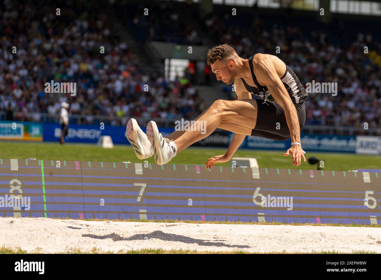 Simon Batz (MTG Mannheim, #57), Weitsprung Maenner, GER, Leichtathletik, athlétisme, Deutsche Meisterschaften, 29.06.2024, Foto : Eibner-Pressefoto/Stefan Mayer Banque D'Images