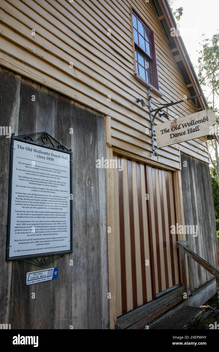 Village historique de Wollombi dans la région de Hunter en Nouvelle-Galles du Sud, la salle de danse Old Wollombi et centre d'événements, NSW, Australie, 2024 Banque D'Images