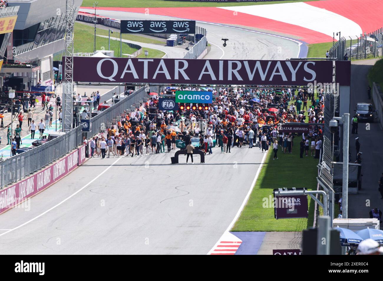 Spielberg, Autriche. 29 juin 2024. GRID, Sprint Rennen, AUT, Oesterreich, formel 1 Weltmeisterschaft, grand Prix d'Autriche, 29.06.2024 Foto : Eibner-Pressefoto/Annika Graf crédit : Eibner-Pressefoto/Alamy Live News Banque D'Images