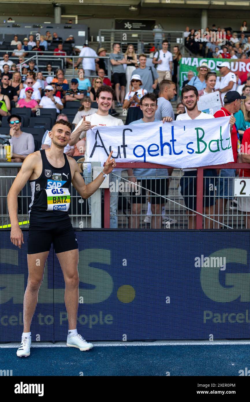 Simon Batz (MTG Mannheim, #57), Weitsprung Maenner, GER, Leichtathletik, athlétisme, Deutsche Meisterschaften, 29.06.2024, Foto : Eibner-Pressefoto/Stefan Mayer Banque D'Images